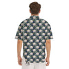 Chrysanthemum Flower Print Men's Short Sleeve Shirts-grizzshop