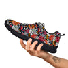 Chrysanthemum Japanese Print Pattern Black Sneaker-grizzshop