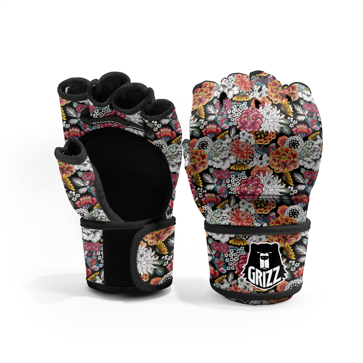 Chrysanthemum Watercolor Print MMA Gloves-grizzshop