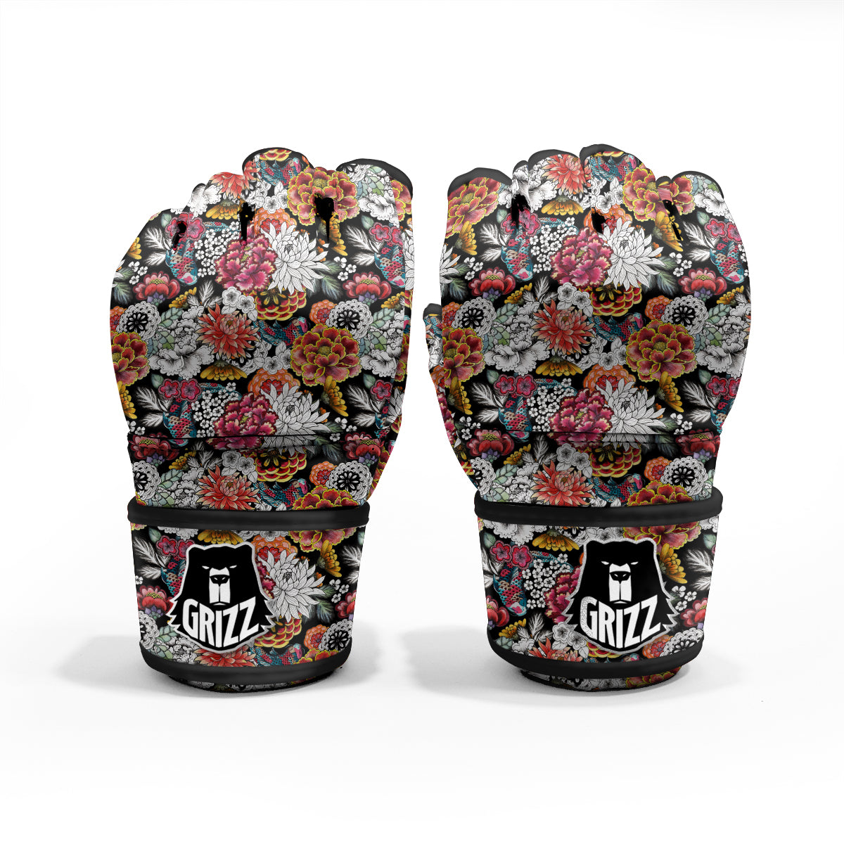 Chrysanthemum Watercolor Print MMA Gloves-grizzshop
