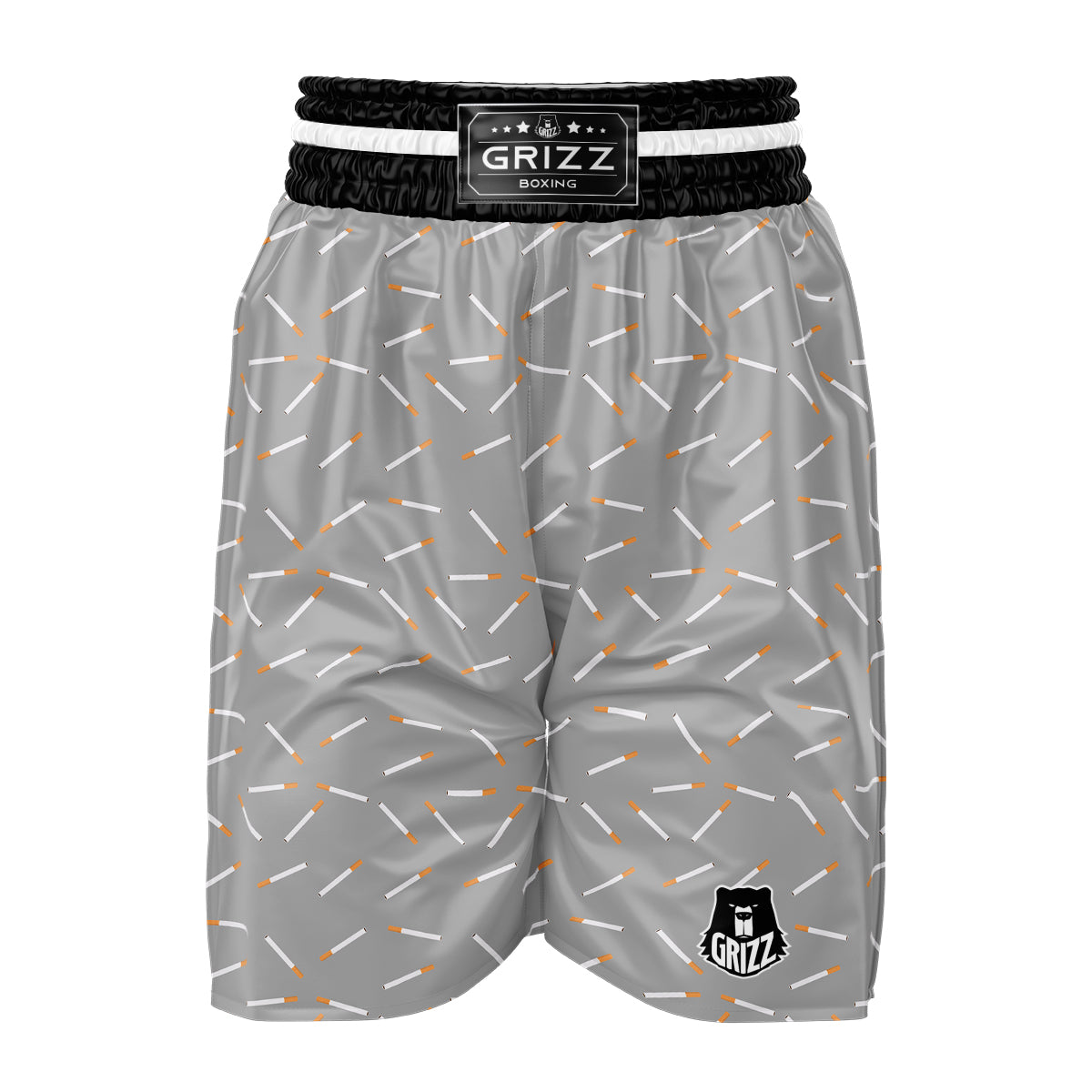 Cigarette Gray Print Pattern Boxing Shorts-grizzshop