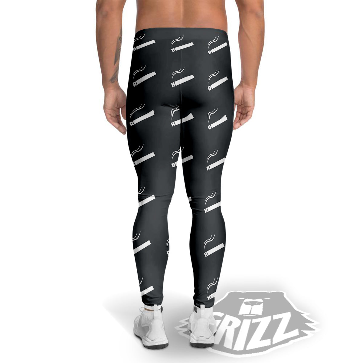 Cigarette Print Pattern Men's Leggings-grizzshop