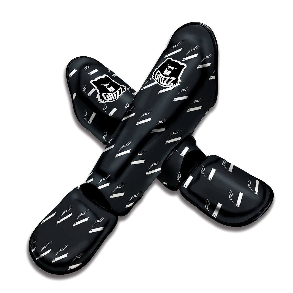 Cigarette Print Pattern Muay Thai Shin Guards-grizzshop