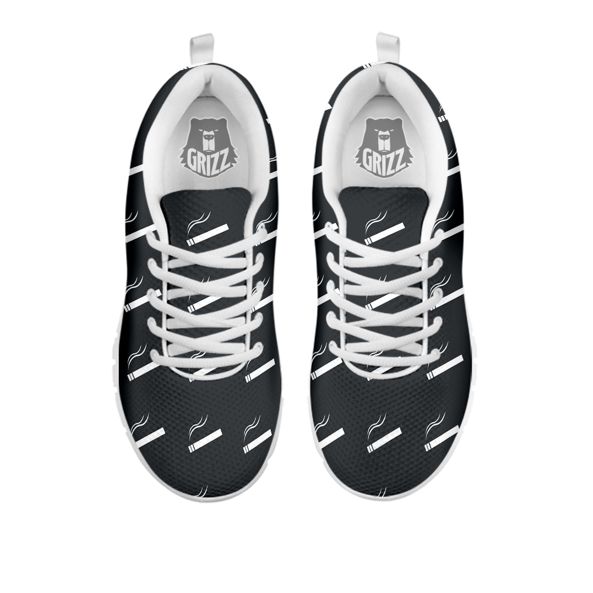 Cigarette Print Pattern White Sneaker-grizzshop