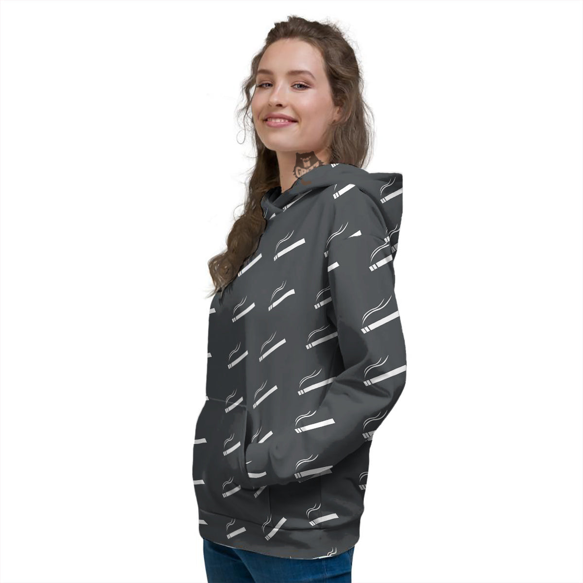 Cigarette Print Pattern Women's Hoodie-grizzshop
