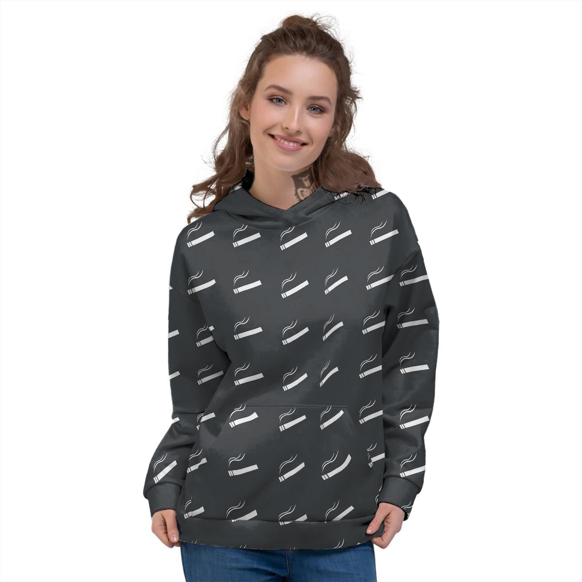 Cigarette Print Pattern Women's Hoodie-grizzshop