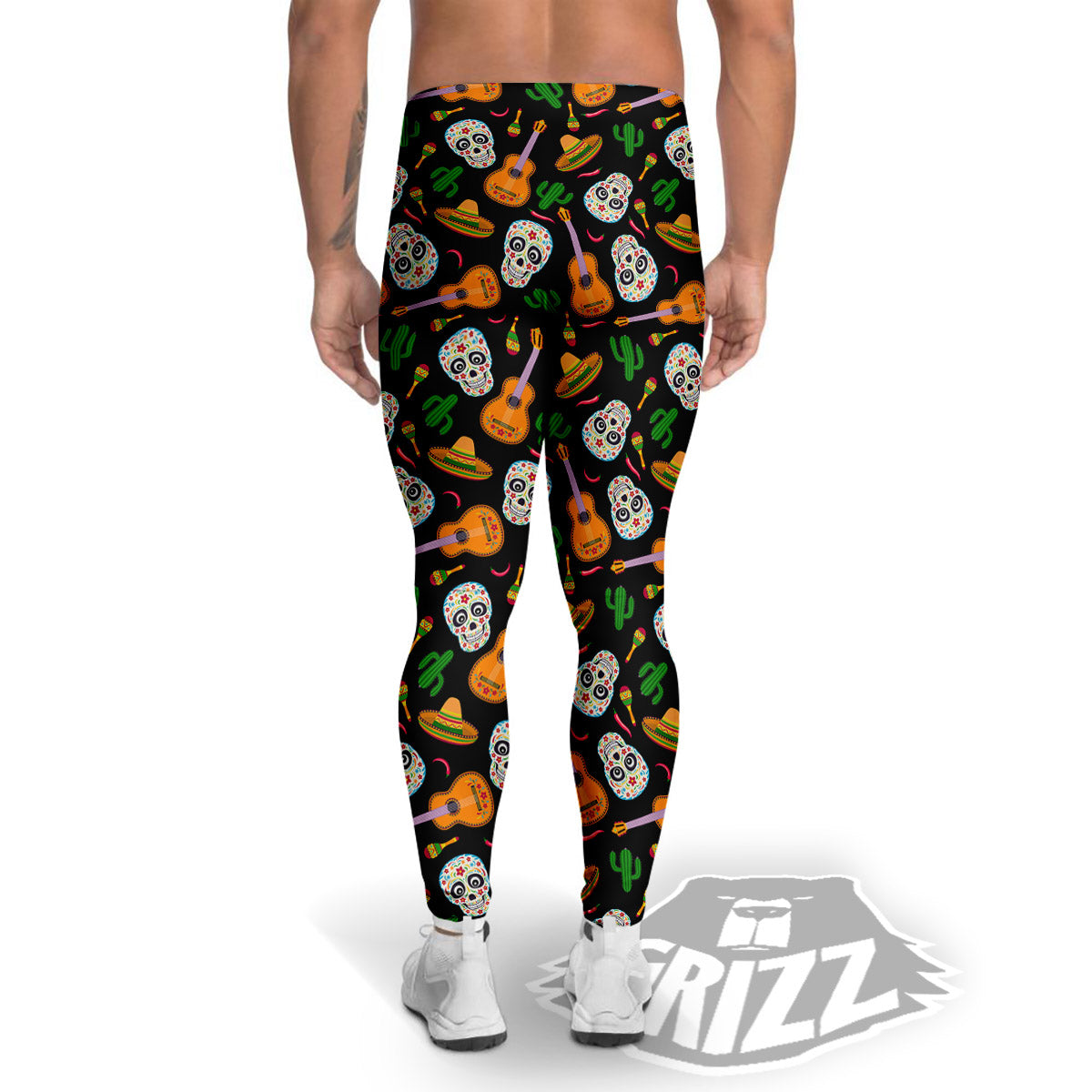 Cinco de Mayo Cartoon Print Pattern Men's Leggings-grizzshop