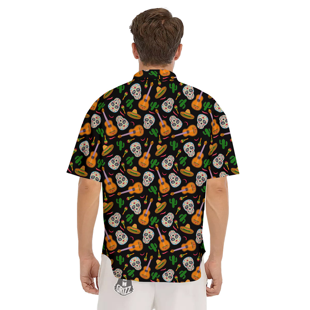 Cinco de Mayo Cartoon Print Pattern Men's Short Sleeve Shirts-grizzshop