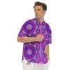 Circle Mandala Purple Print Men's Short Sleeve Shirts-grizzshop