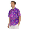 Circle Mandala Purple Print Men's Short Sleeve Shirts-grizzshop