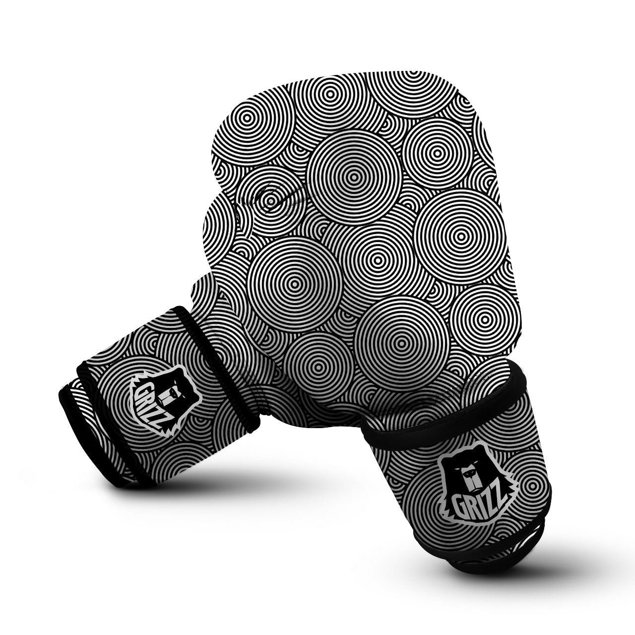 Circle Psychedelic Print Pattern Boxing Gloves-grizzshop