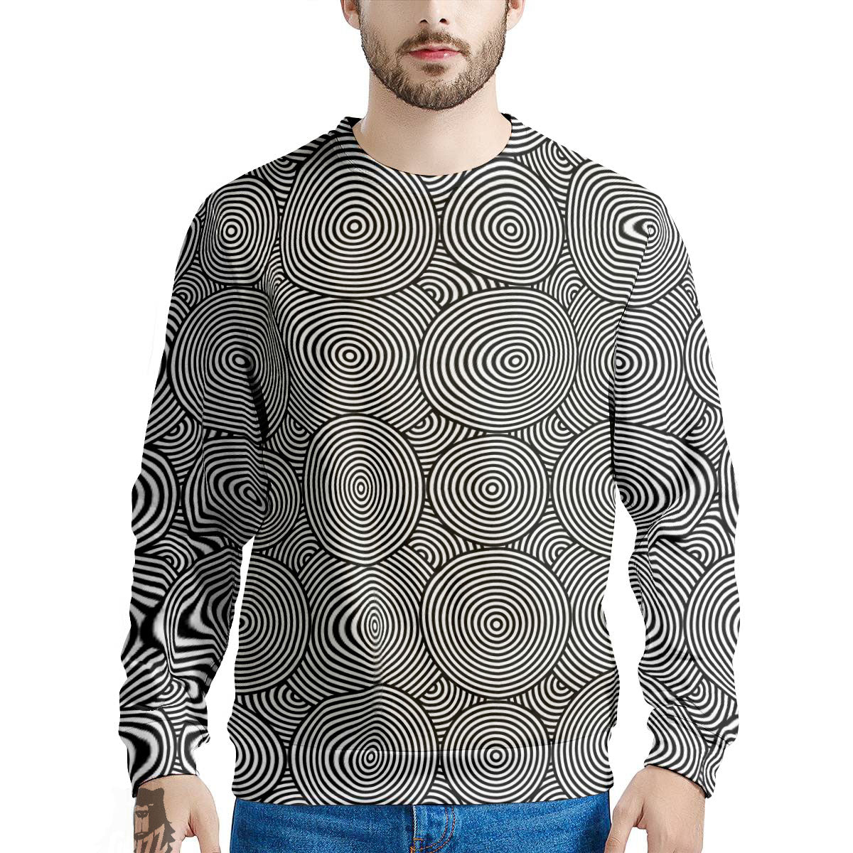 Circle Psychedelic Print Pattern Men's Sweatshirt-grizzshop