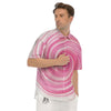 Circle Swirl Pink Print Men's Short Sleeve Shirts-grizzshop