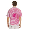 Circle Swirl Pink Print Men's Short Sleeve Shirts-grizzshop