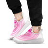 Circle Swirl Pink Print White Athletic Shoes-grizzshop