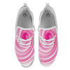 Circle Swirl Pink Print White Athletic Shoes-grizzshop