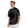 Circle Swirl White And Black Print Men's Short Sleeve Shirts-grizzshop