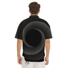 Circle Swirl White And Black Print Men's Short Sleeve Shirts-grizzshop