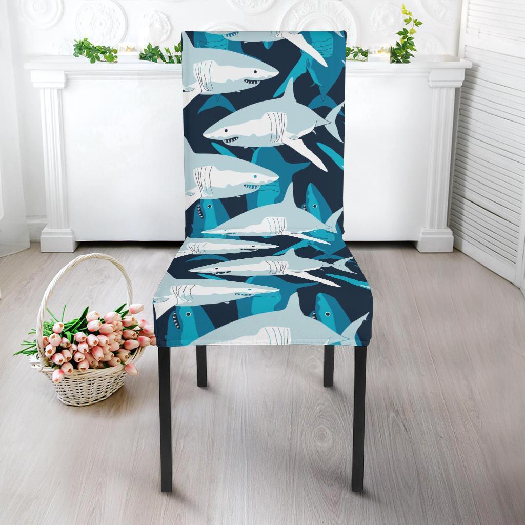 Circling Shark Pattern Print Chair Cover-grizzshop