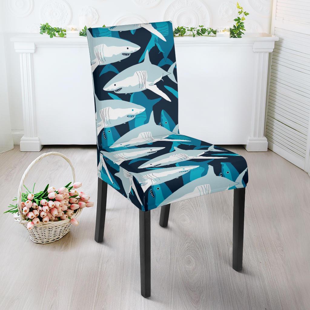 Circling Shark Pattern Print Chair Cover-grizzshop