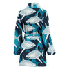 Circling Shark Pattern Print Women Long Robe-grizzshop