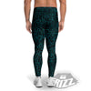 Circuit Black Blue Print Pattern Men's Leggings-grizzshop