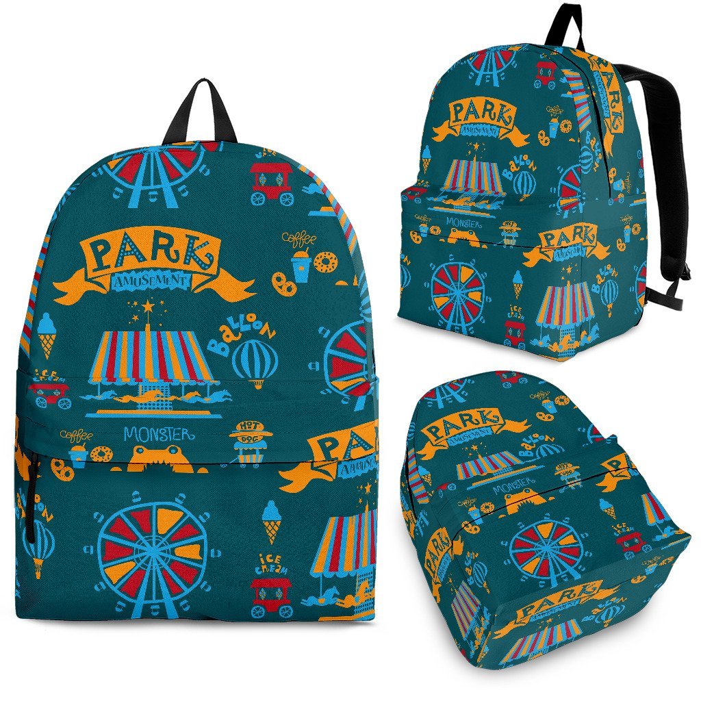 Circus Amusement Park Pattern Print Backpack-grizzshop