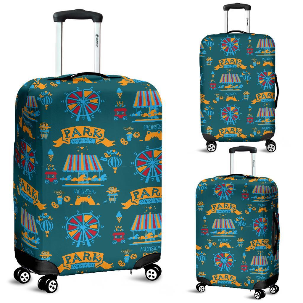 Circus Amusement Park Pattern Print Luggage Cover Protector-grizzshop