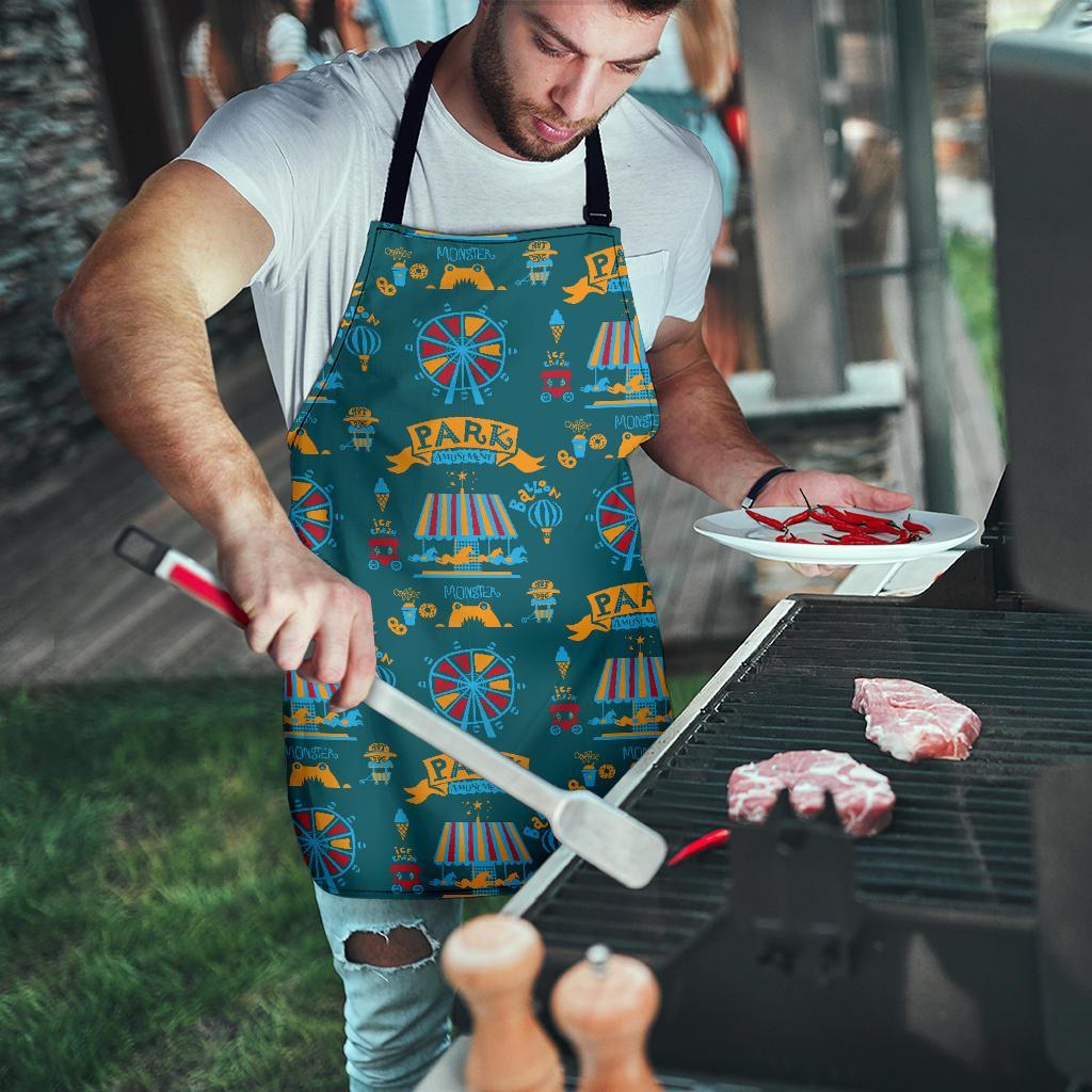 Circus Amusement Park Pattern Print Men's Apron-grizzshop