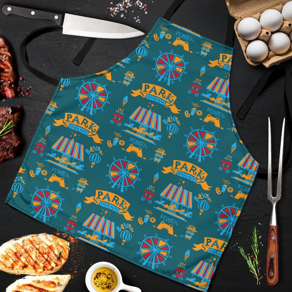 Circus Amusement Park Pattern Print Men's Apron-grizzshop