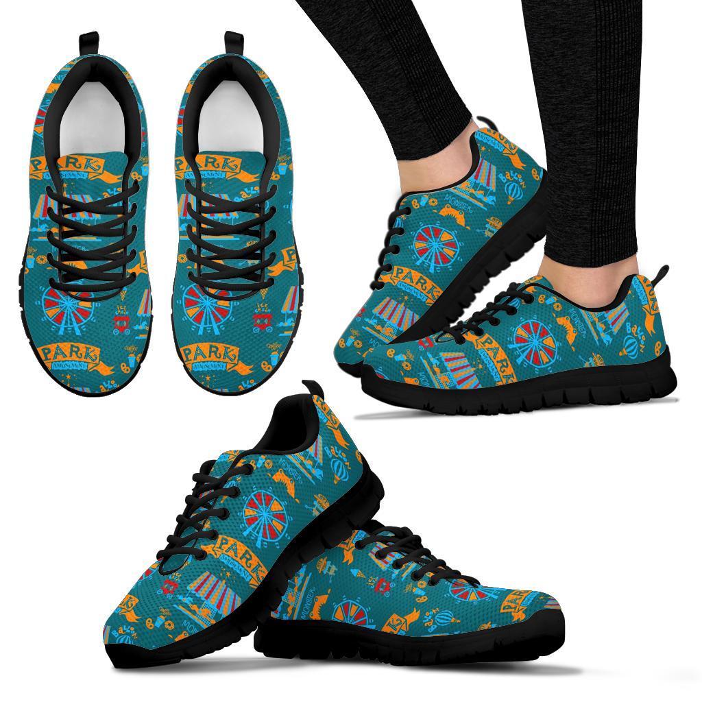 Circus Amusement Park Pattern Print Sneaker Shoes For Men Women-grizzshop