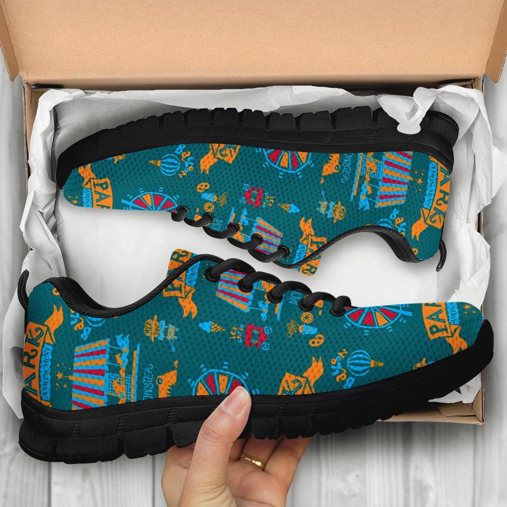 Circus Amusement Park Pattern Print Sneaker Shoes For Men Women-grizzshop