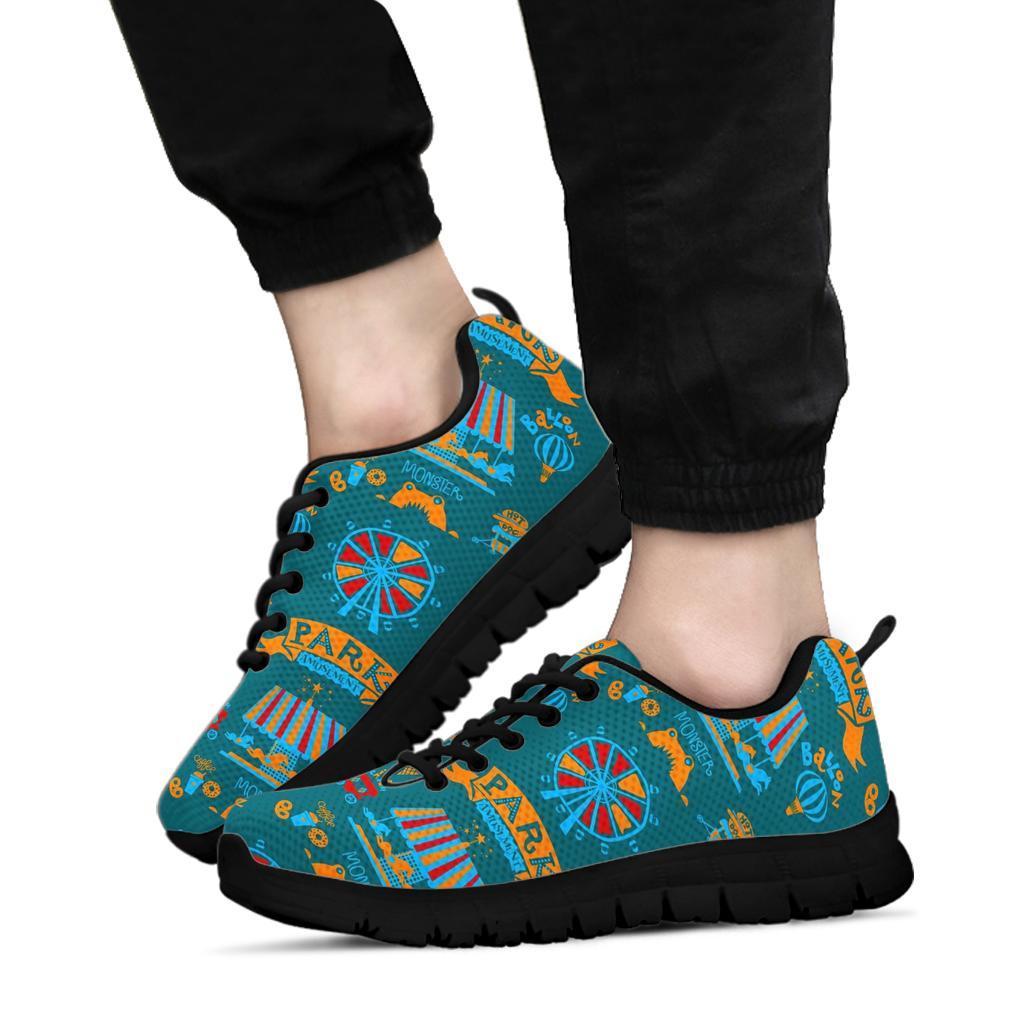 Circus Amusement Park Pattern Print Sneaker Shoes For Men Women-grizzshop