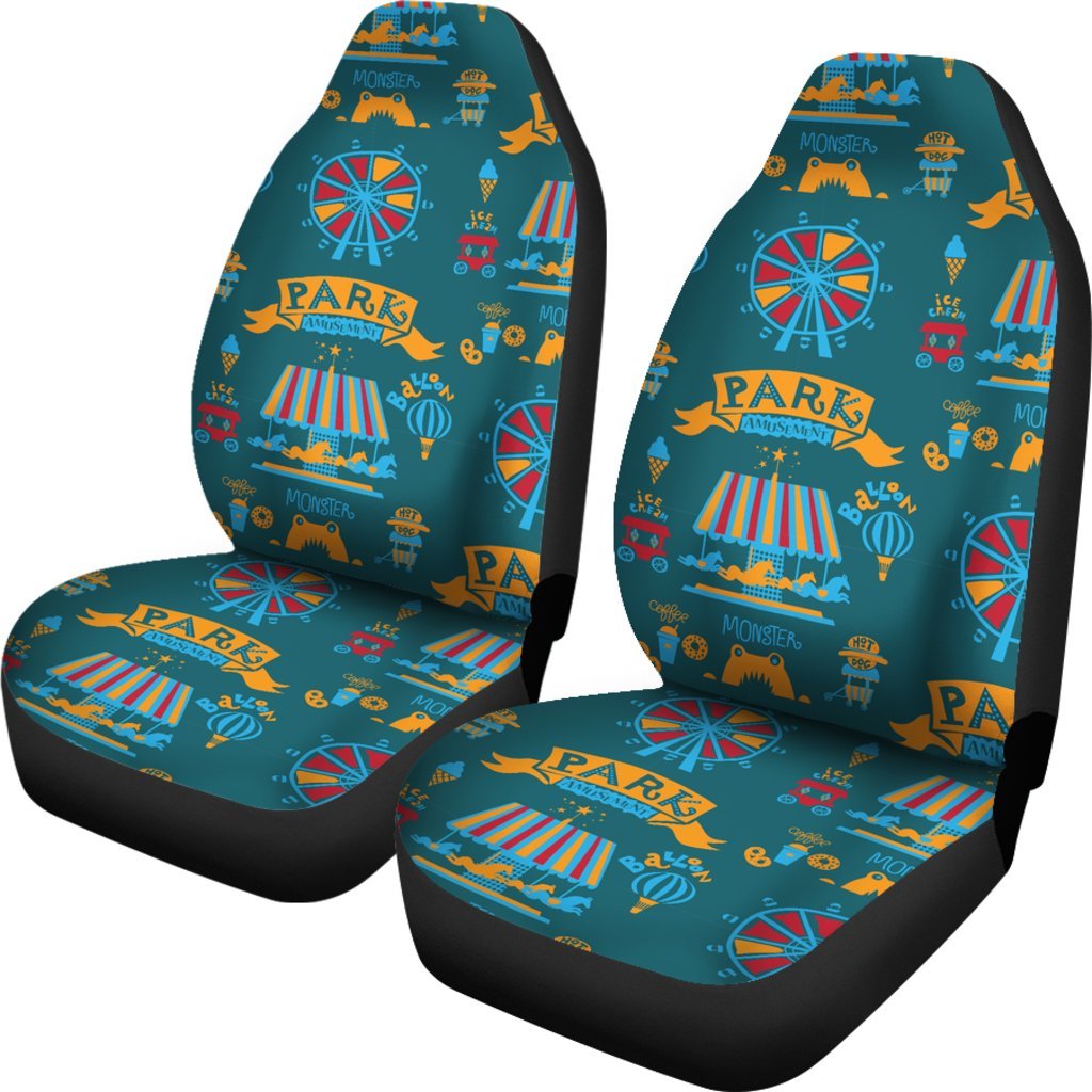 Circus Amusement Park Pattern Print Universal Fit Car Seat Covers-grizzshop