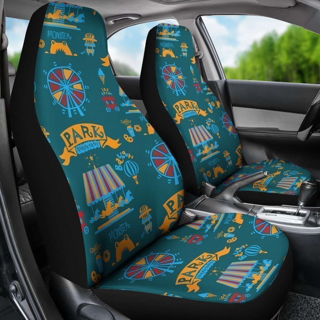 Circus Amusement Park Pattern Print Universal Fit Car Seat Covers-grizzshop