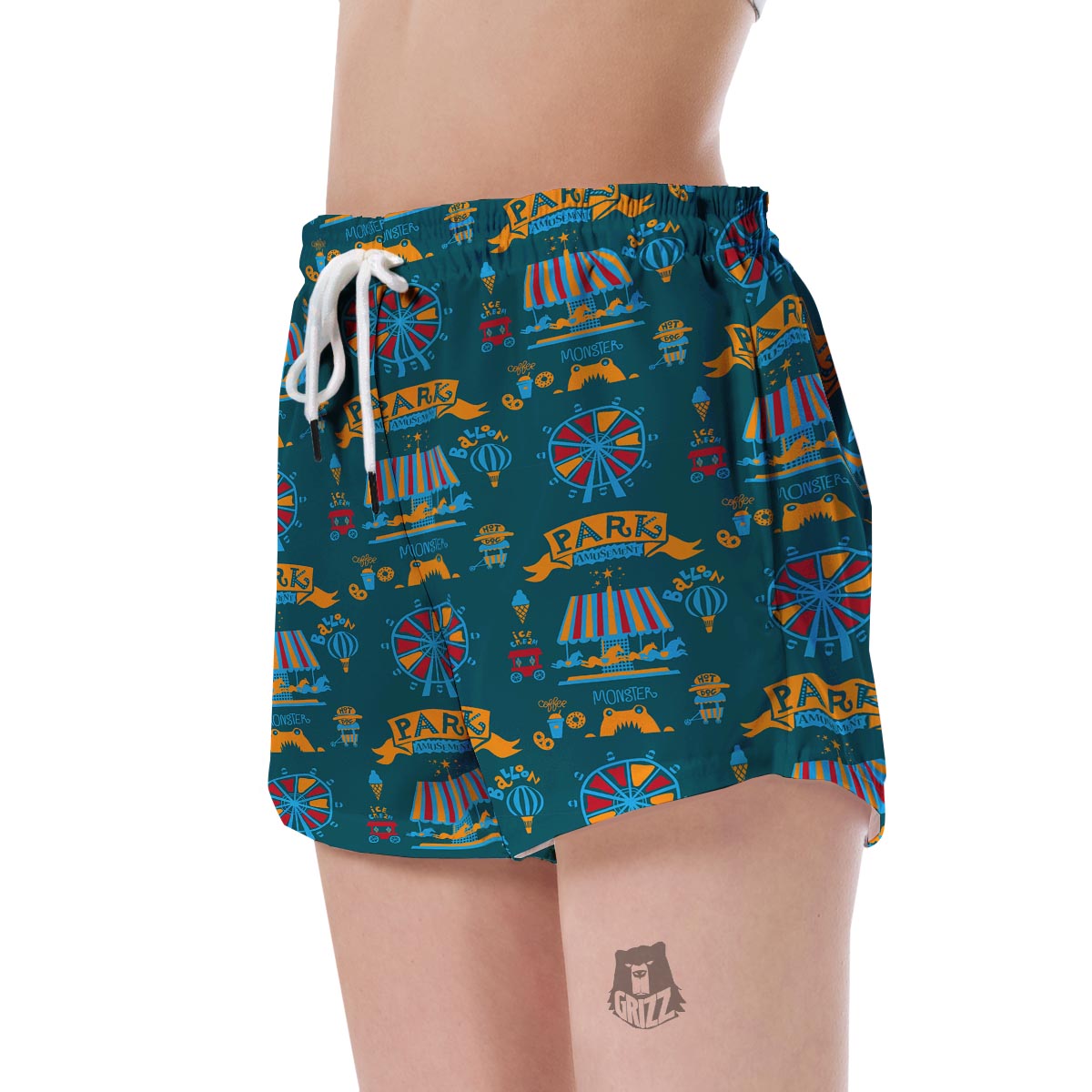 Circus Amusement Park Pattern Print Women's Shorts-grizzshop