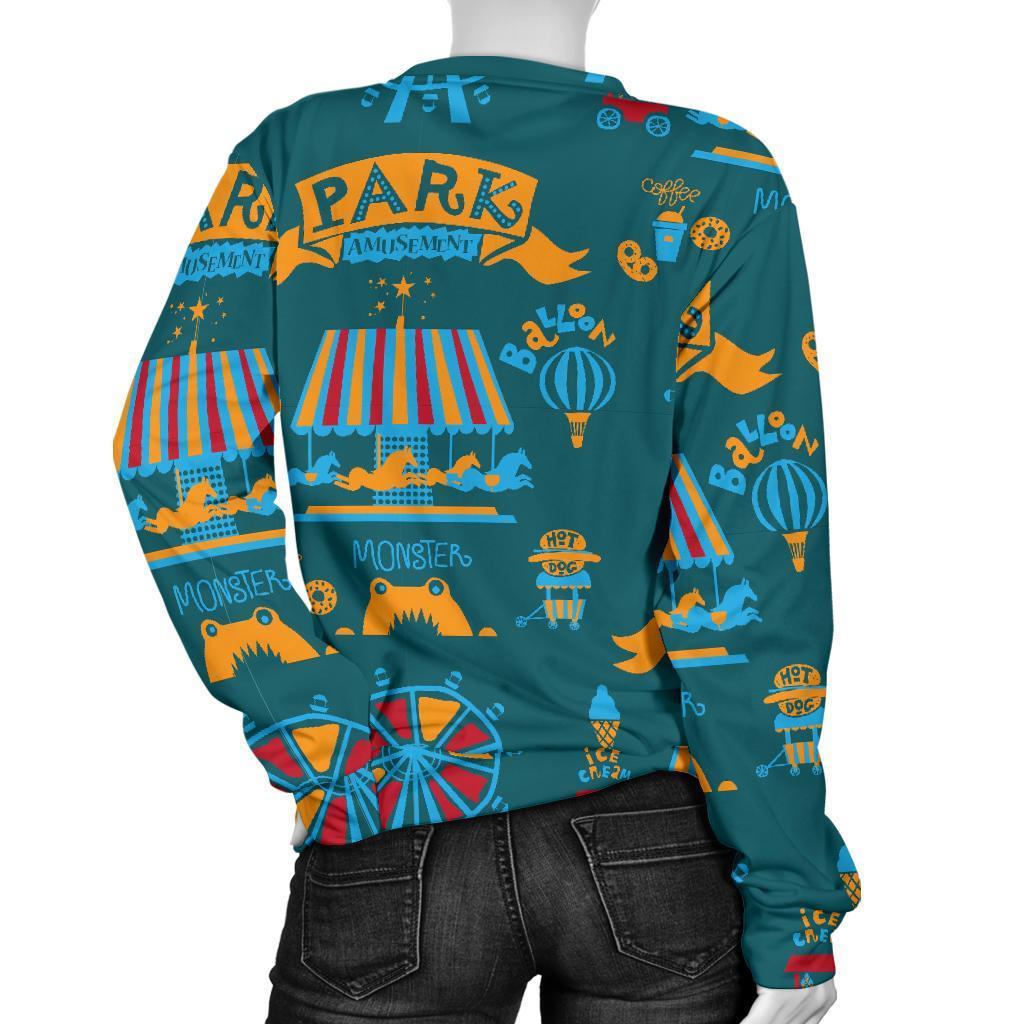 Circus Amusement Park Pattern Print Women's Sweatshirt-grizzshop