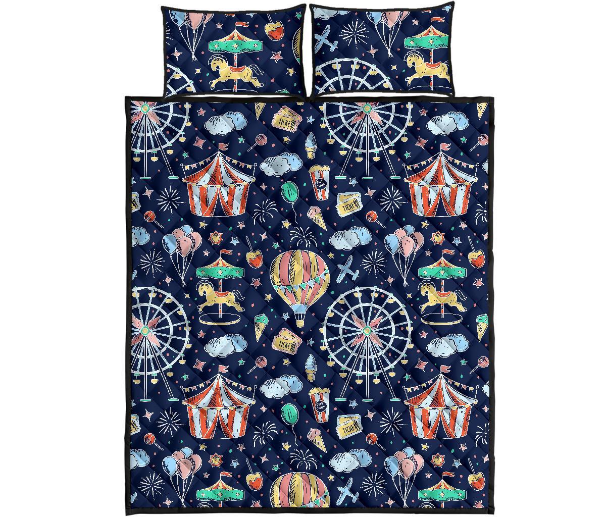 Circus Dream Pattern Print Bed Set Quilt-grizzshop