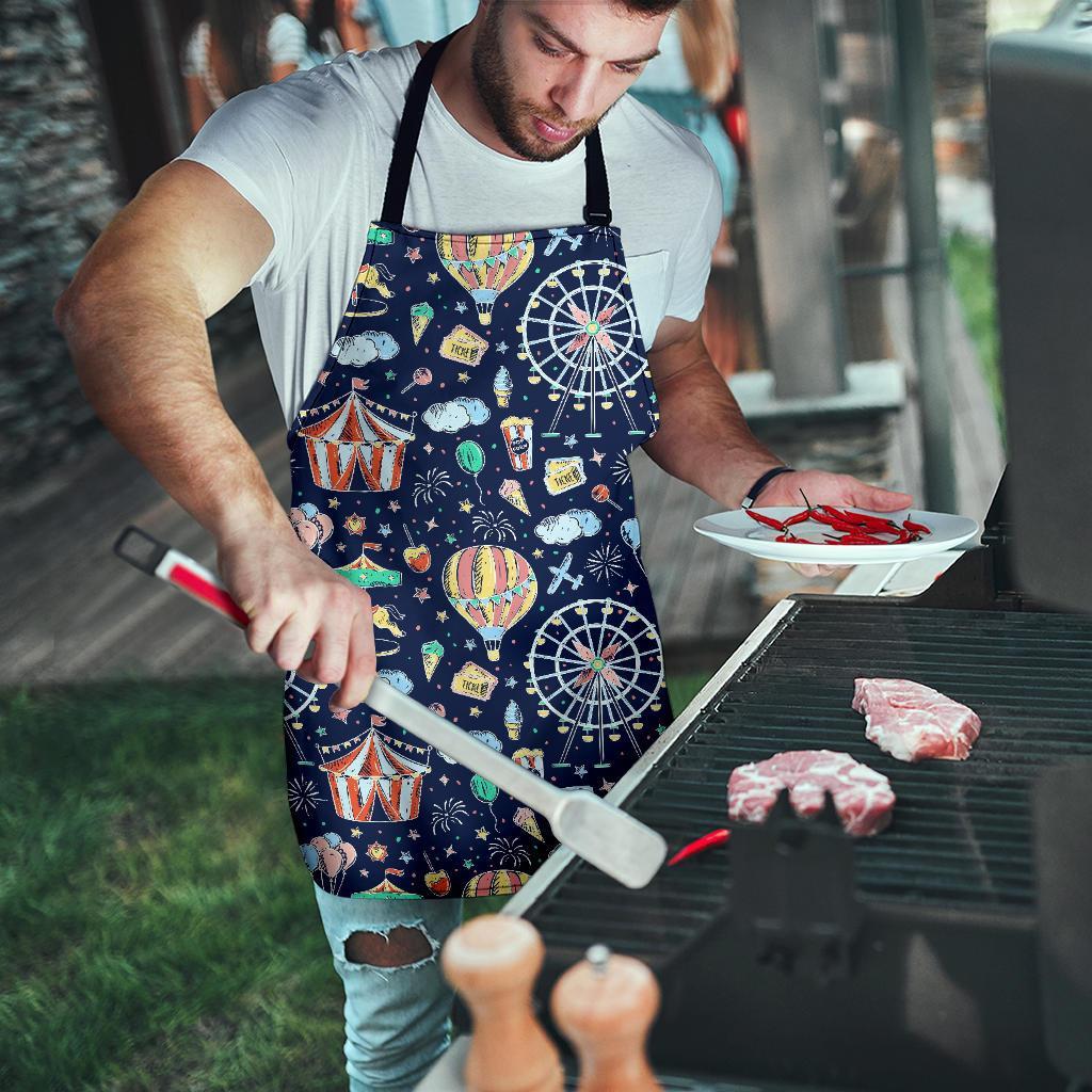 Circus Dream Pattern Print Men's Apron-grizzshop