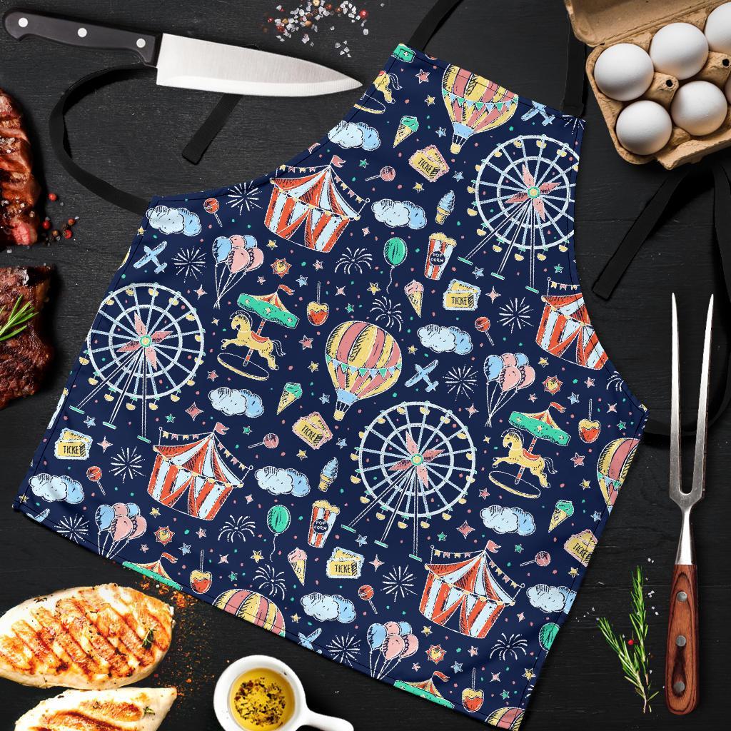 Circus Dream Pattern Print Men's Apron-grizzshop