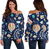 Circus Dream Pattern Print Women Off Shoulder Sweatshirt-grizzshop