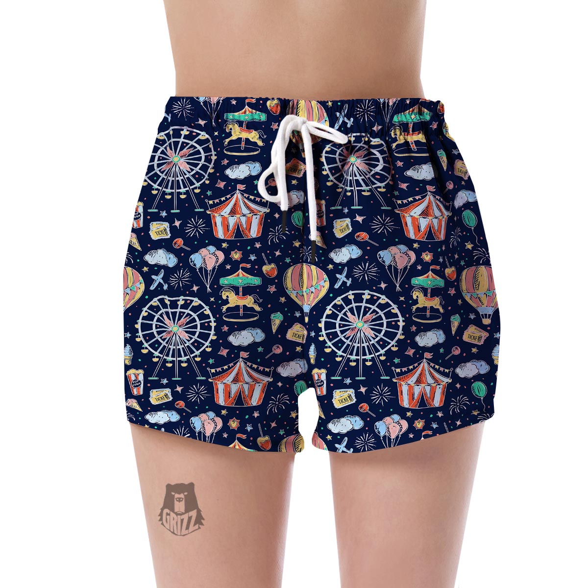 Circus Dream Pattern Print Women's Shorts-grizzshop