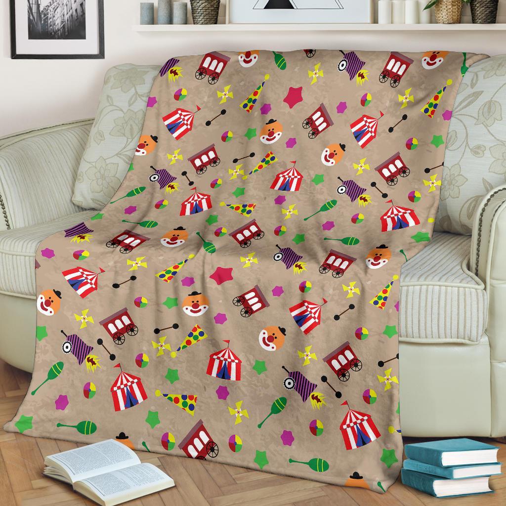 Circus Pattern Print Blanket-grizzshop