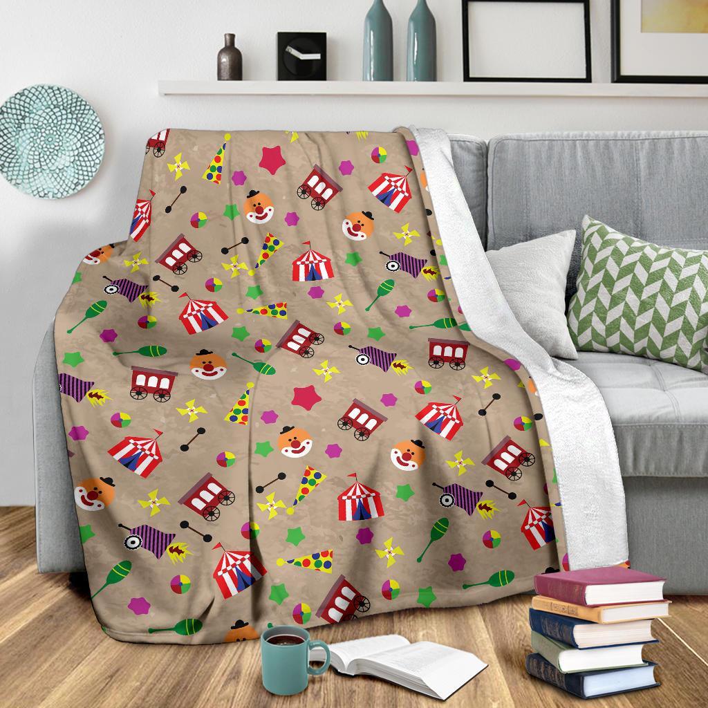 Circus Pattern Print Blanket-grizzshop