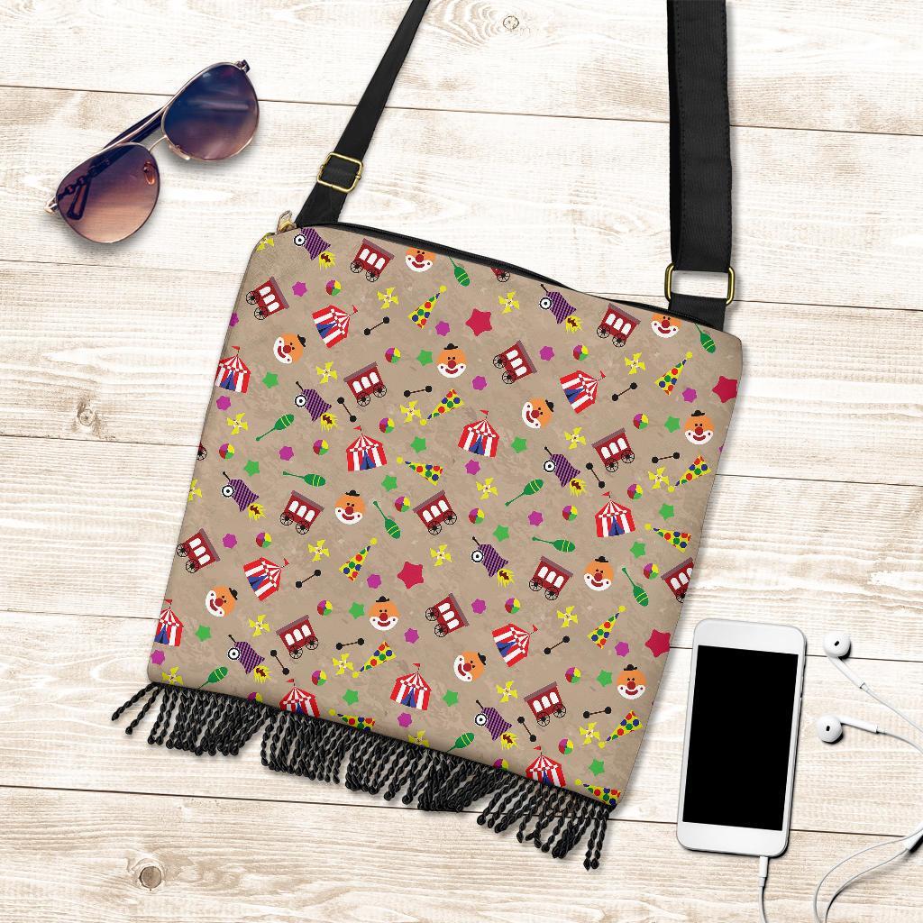 Circus Pattern Print Crossbody bags-grizzshop