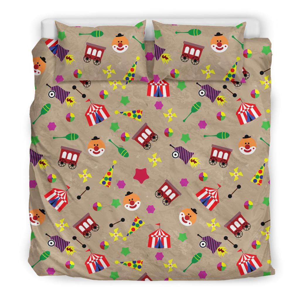 Circus Pattern Print Duvet Cover Bedding Set-grizzshop