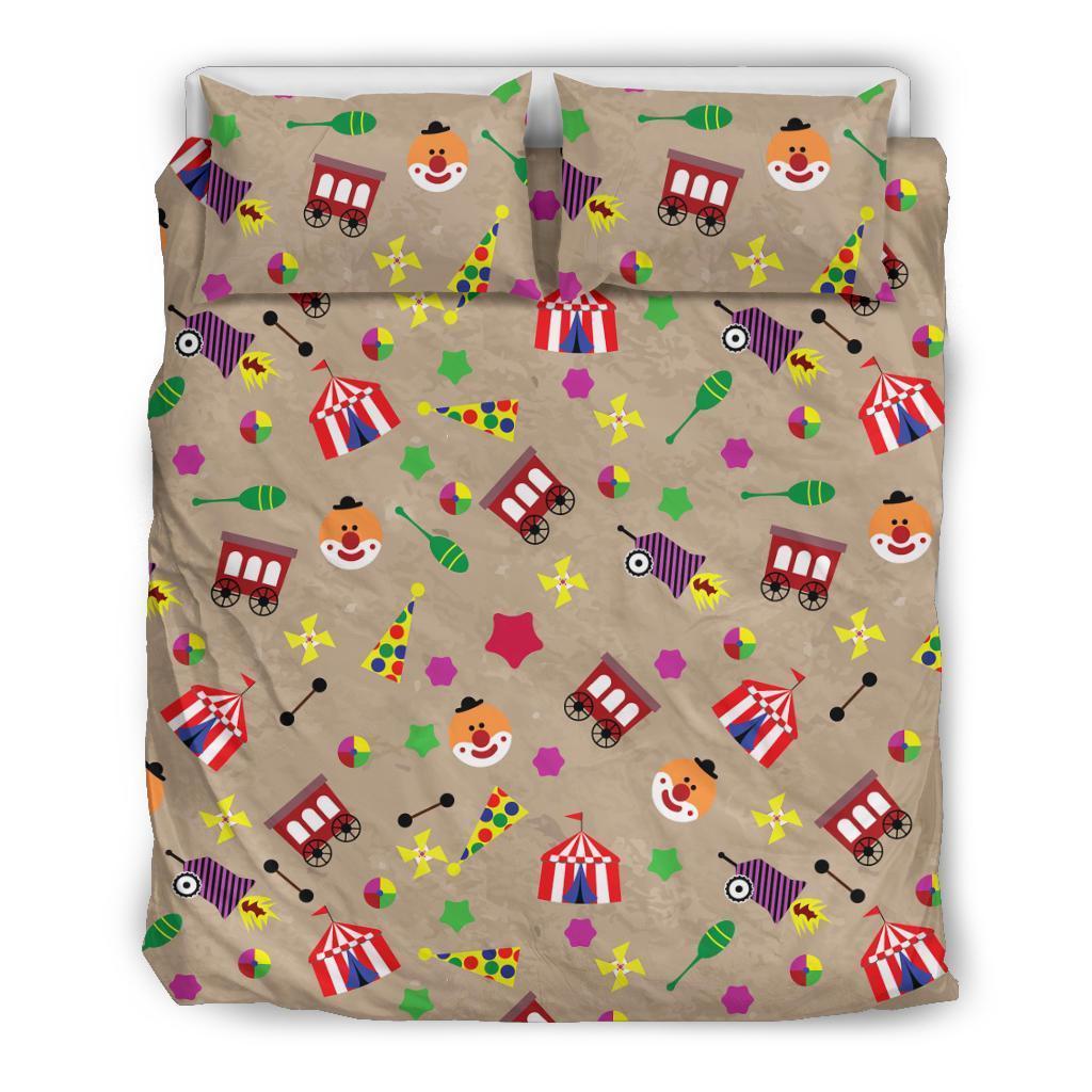 Circus Pattern Print Duvet Cover Bedding Set-grizzshop