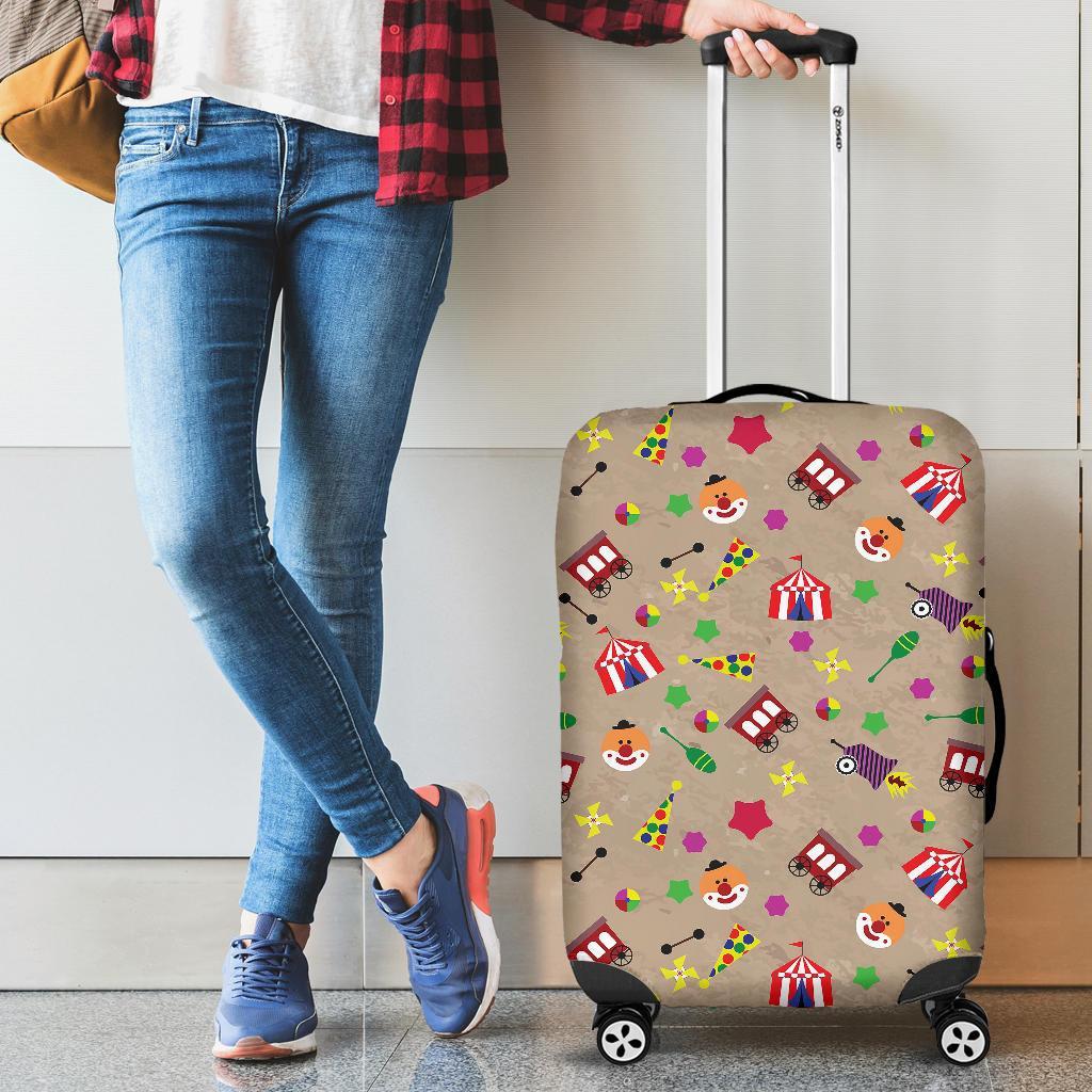 Circus Pattern Print Luggage Cover Protector-grizzshop