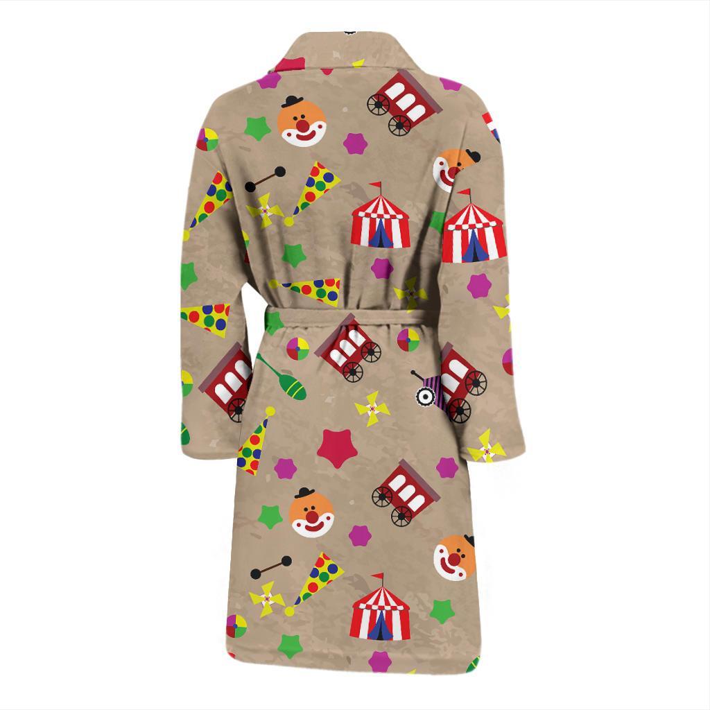 Circus Pattern Print Men Long Robe-grizzshop