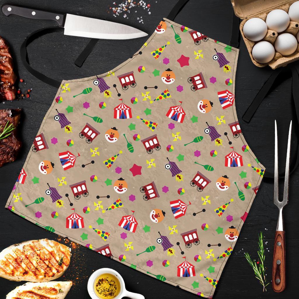 Circus Pattern Print Men's Apron-grizzshop